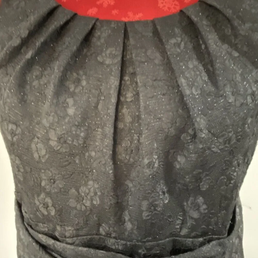 Evan Picone size 10 black brocade cocktail dress scoop neck sleeveless elegant
